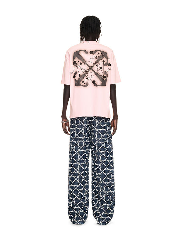 OFF WHITE logo-print Pink T-shirt