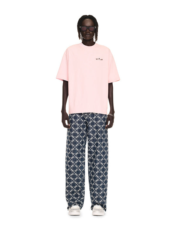 OFF WHITE logo-print Pink T-shirt