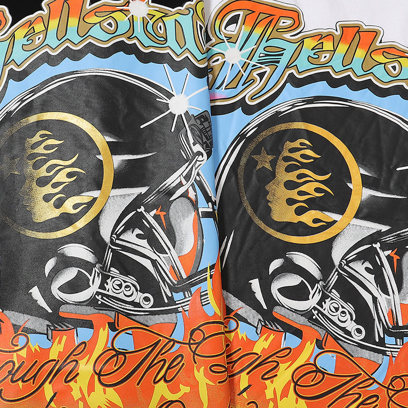 Hellstar Helmet Glitter Print T-Shirts