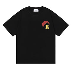 RHUDE Lettering Sunset Graphic T-Shirt Wine red