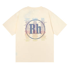RHUDE micro-logo letter racing print T-shirt