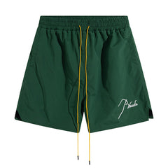 RHUDE track shorts logo embroidered board shorts