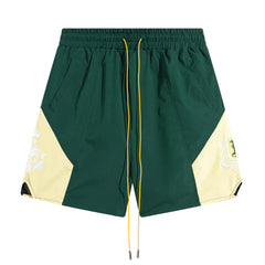 RHUDE Micro Logo Embroidered Colorblock Beach Track Shorts