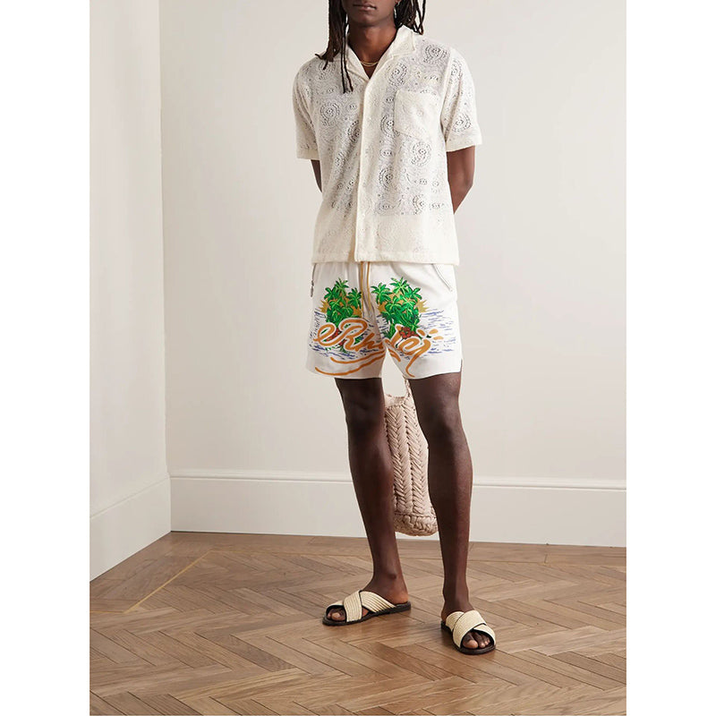 RHUDE coconut letter print casual shorts