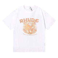 RHUDE letter wheat ear fruit print T-shirts