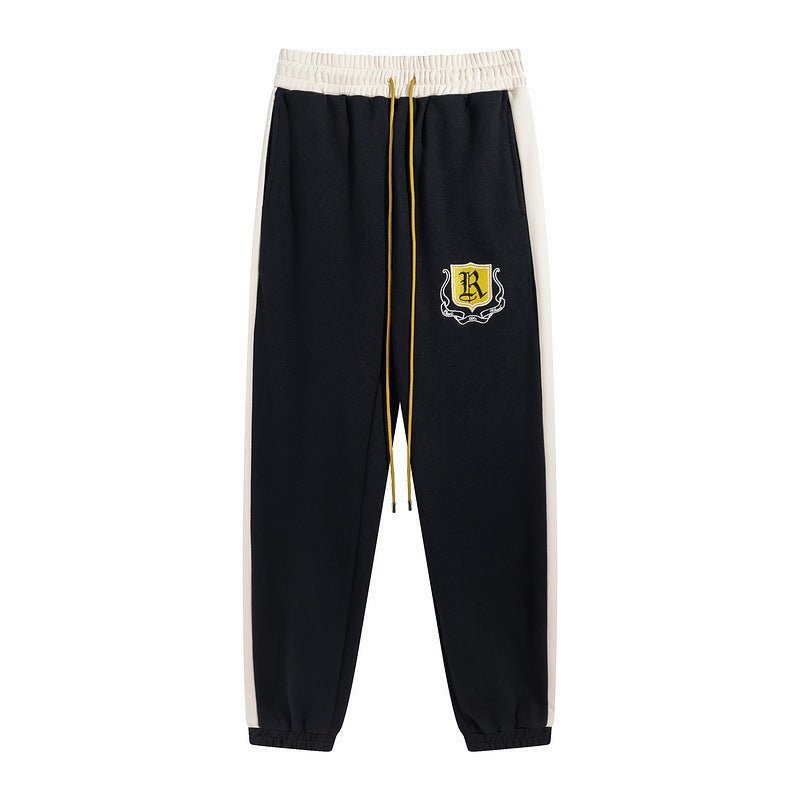 RHUDE color-block embroidered drawstring track pants