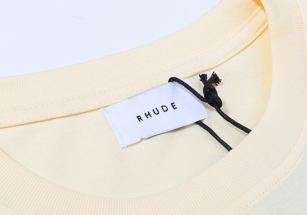 RHUDE Lettering Sunset Graphic T-Shirt Wine red