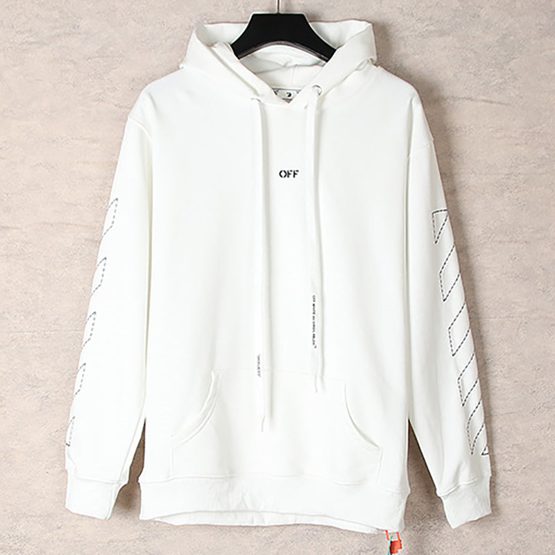 OFF WHITE Embroidered Arrow Pattern Hoodies