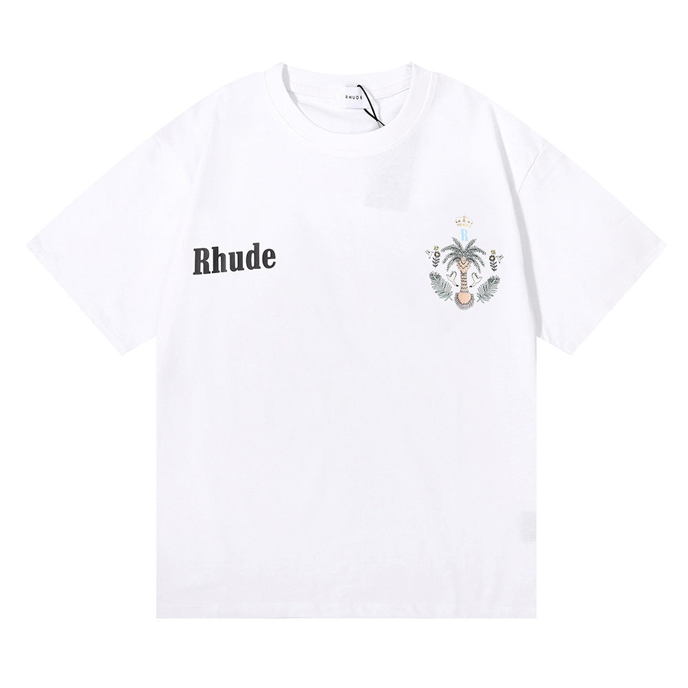 RHUDE island coconut tree print T-Shirts