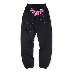 SP5DER 555 Web "Black/Pink" Hoodie