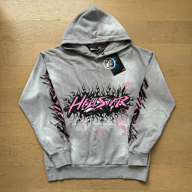 Hellstar Sport Hoodie Grey pink