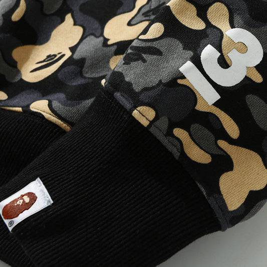 BAPE Camo Shark Zipper Double Hoodie