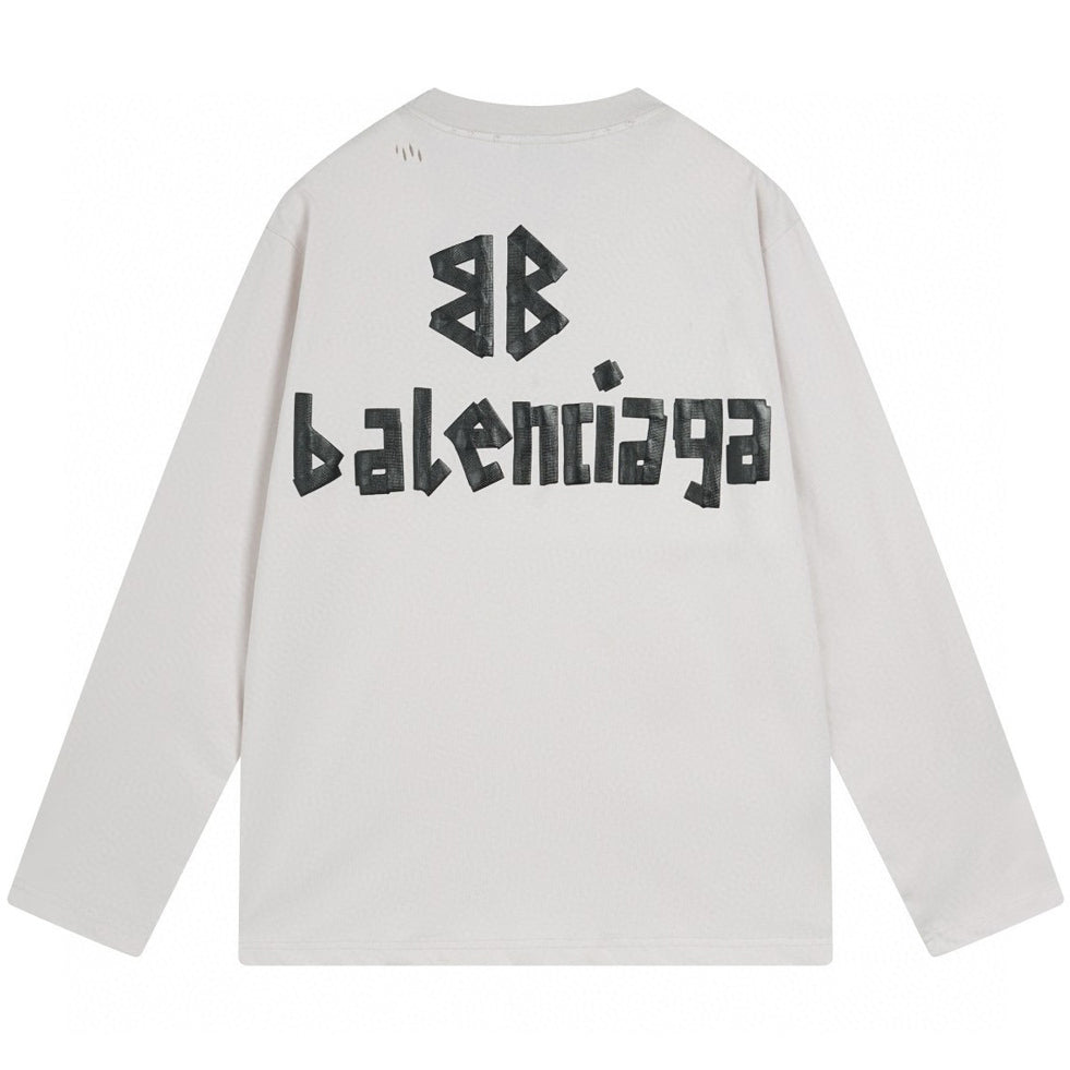 Balenciaga Tape Type Long Sleeve T-Shirt Oversized