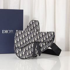 DIOR SADDLE BAG Beige and Black Dior Oblique Jacquard