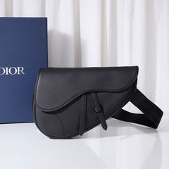 DIOR SADDLE BAG Black Grained Calfskin