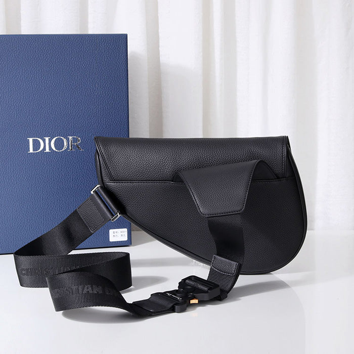 DIOR SADDLE BAG Black Grained Calfskin