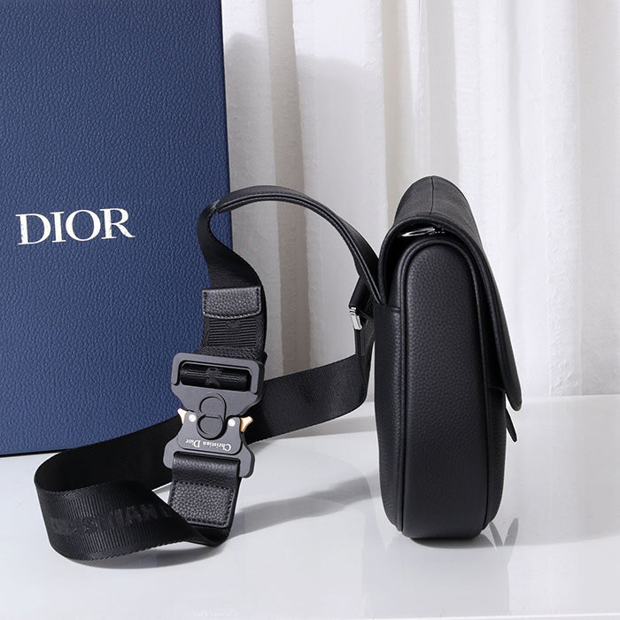 DIOR SADDLE BAG Black Grained Calfskin