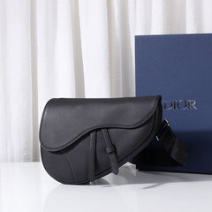 DIOR SADDLE BAG Black Grained Calfskin