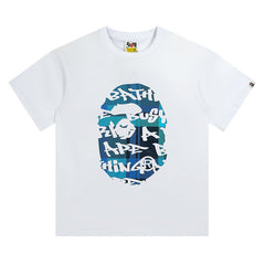 BAPE Stroke Camo By Bathing Big Ape Head T-Shirt