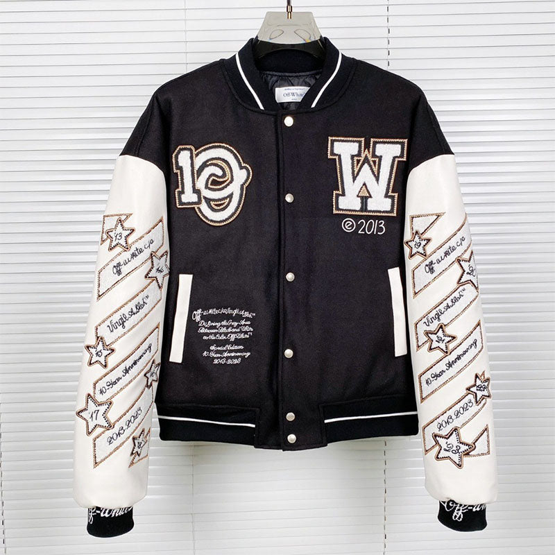 OFF WHITE Logic Patch varsity jacket