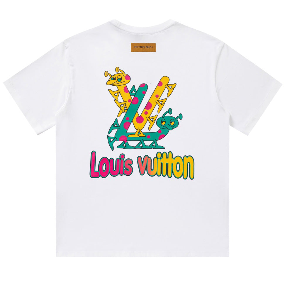 Louis Vuitton Letter Pattern Print T-Shirt Oversized