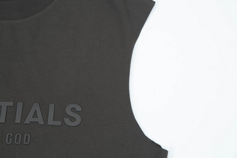 FEAR OF GOD Flocked logo letter print Sleeveless T-Shirts