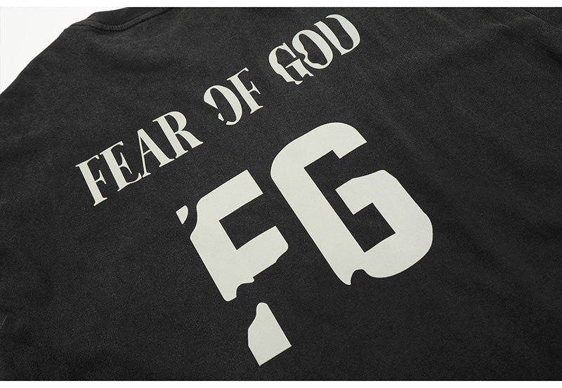 FEAR OF GOD 1977 flocked and glued FOG VINTAGE washed short-sleeves