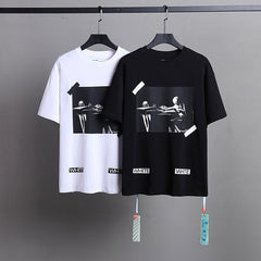 OFF WHITE Oil painting series arrow pattern T-Shirts