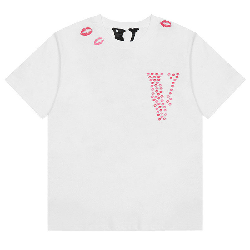 VLONE Sweet girly pink lip print T-shirts