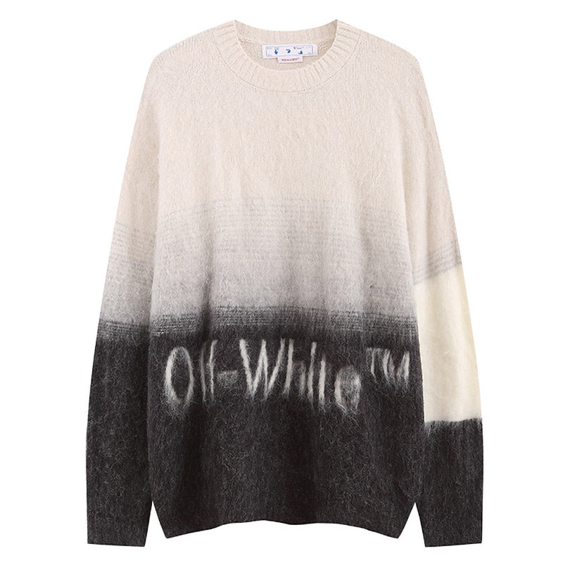 OFF WHITE jacquard monogram mohair sweater