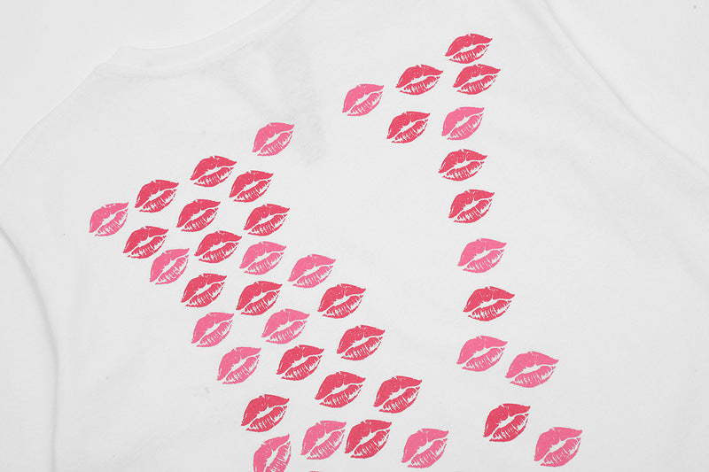 VLONE Sweet girly pink lip print T-shirts