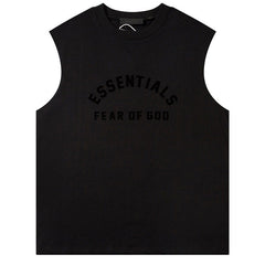 FEAR OF GOD Flocked letter crew neck Sleeveless T-Shirts