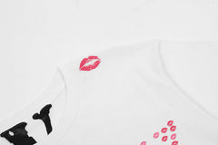 VLONE Sweet girly pink lip print T-shirts