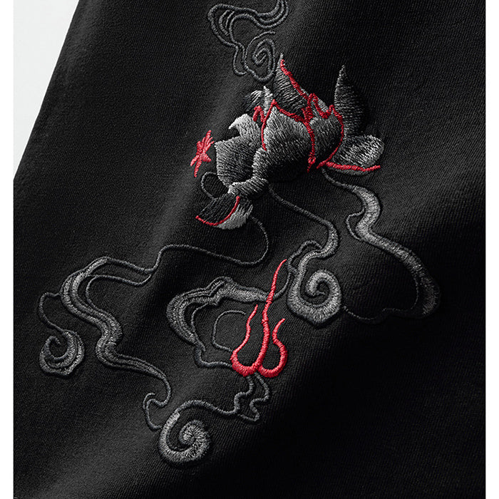 Chinese style men's phoenix embroidery shirt