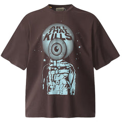 GALLERY DEPT ART THAT KILLS Graffiti eyeball print loose short-sleeved T-shirts