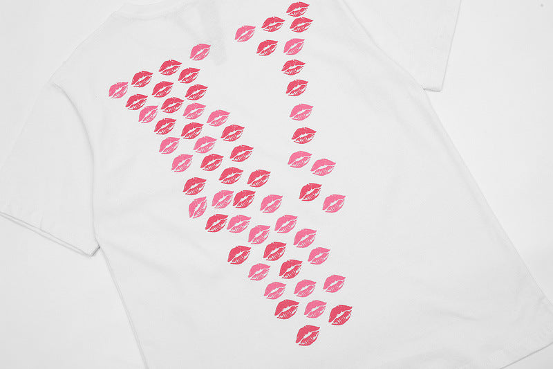 VLONE Sweet girly pink lip print T-shirts