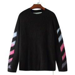 OFF WHITE Arrow pattern mohair crew neck sweater